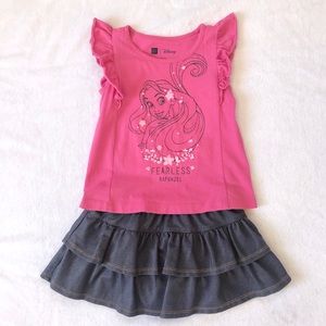 Disney Rapunzel top & skirt 2T